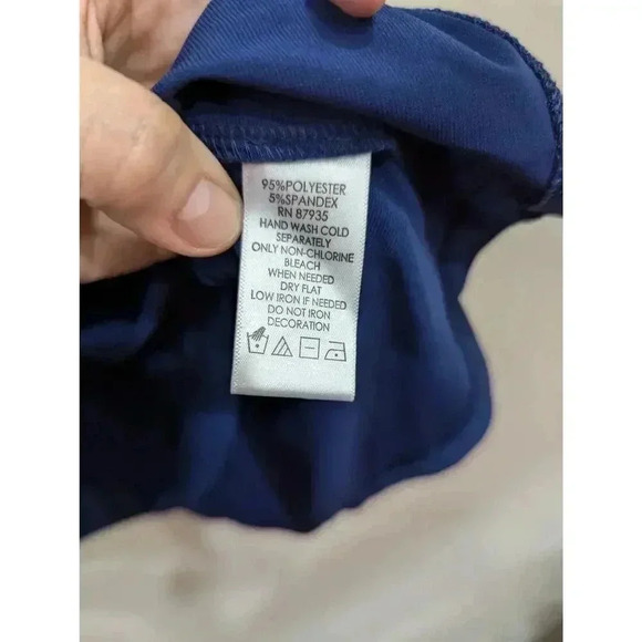 Royal blue sleeveless scoop neck tank/shell w/studs by Susan Craver size L - Picture 3 of 6